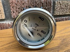 Faria Oil Pressure Gauge 0-80 Psi 0-5 Bar Gp7084a Marine Boat Round Chrome Usa