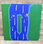 LEGO 309p02 Base Plate 6552 Rocky River Island 32x32 Green Blue Water Very Nice