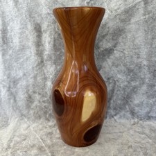 Handmade Cedar Wood Vase Hand Turned 6 3/4