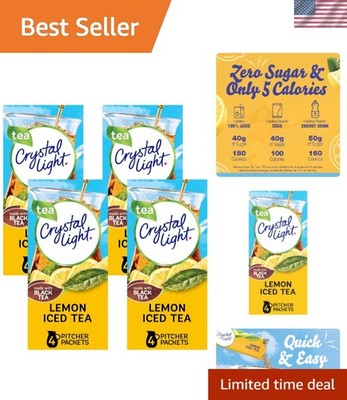 Lemon Iced Tea Mix - 16 Pitcher Packets, Sugar-Free Delight for 5-Calorie Ref...