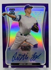 2020 Leaf Metal Draft JUSTIN LANGE XRC Purple Rainbow Auto /25 San Diego #BA-JL1