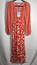 Diane Von Furstenberg DVF X Target Ginkgo Cherry Tomato Maxi Dress NWT XXS 2XS