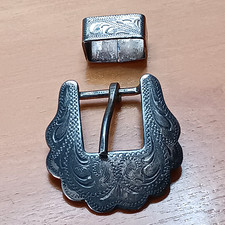 Vintage Western Belt Buckle Stamped Alpaca Mexico