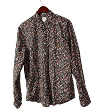 J. Crew men  s floral organic cotton button down secret wash shirt men  s sz L