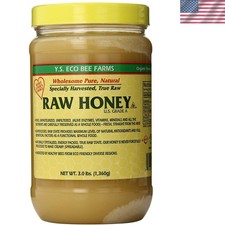 Natural 3 lbs Raw Honey - Unfiltered, Kosher, and Nutrient-Rich Sweetener