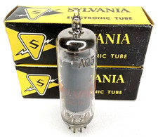 Vintage 1950s Sylvania 5AQ5 Electronic Tube In Original Box Set Of 2 Made In USA