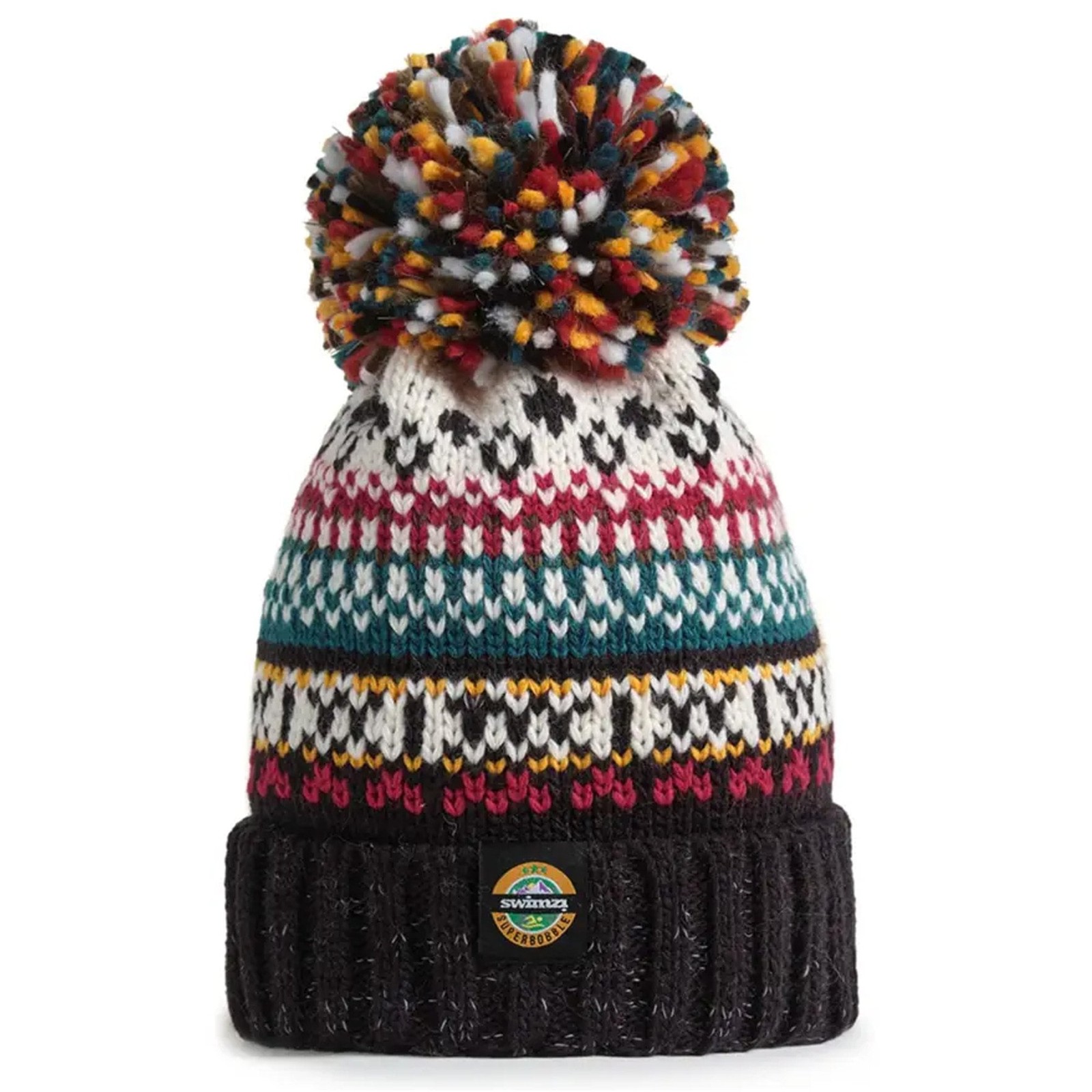 SuperBobble Jet Black Nordic Knit Reflective Beanie - Image 2