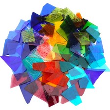 Stained Glass Scraps Mixed-Color 2.2LB Assorted Shapes Mosaic Supplies