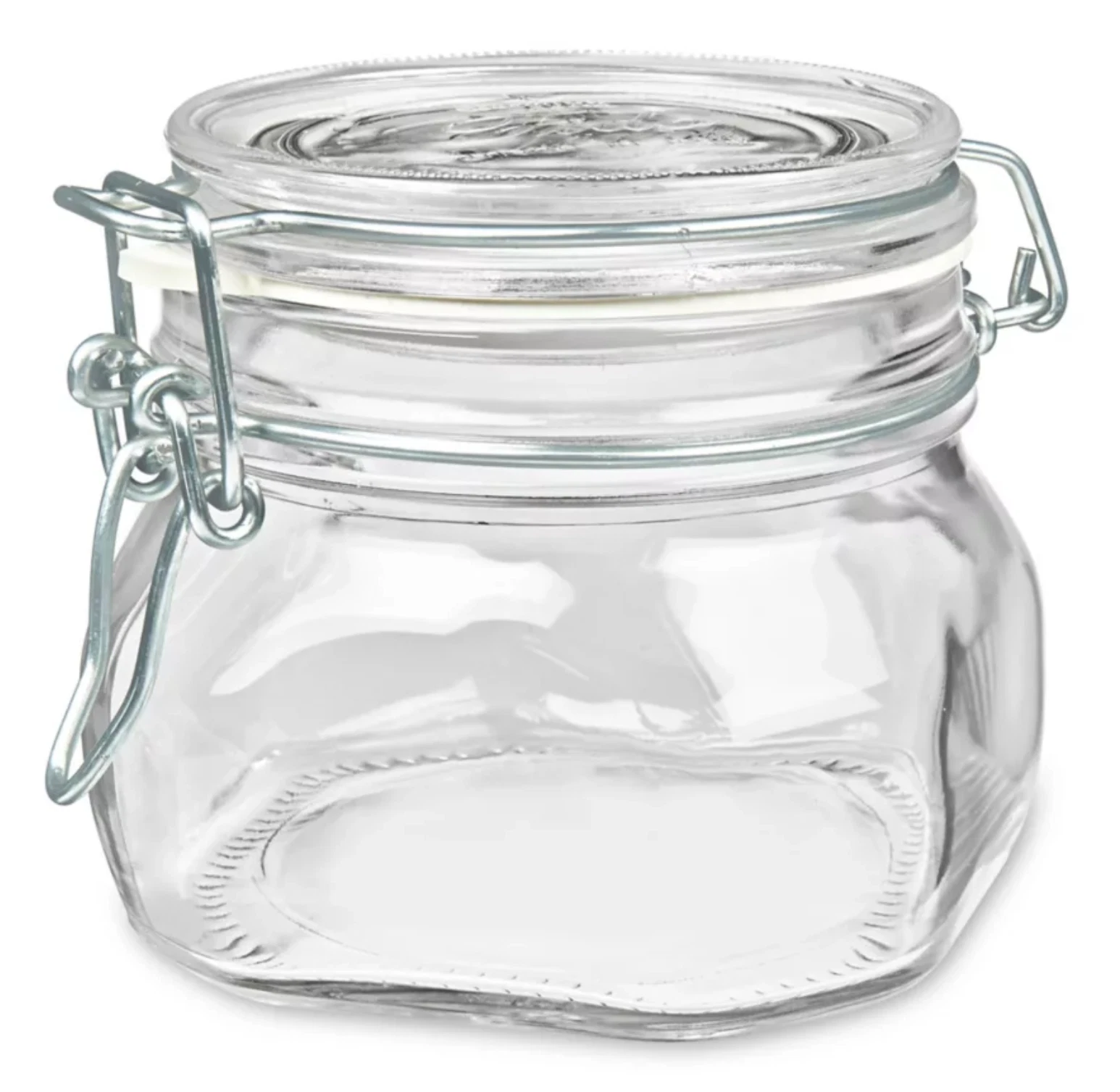 Case of 12 NEW Bale Wire Glass Jars 16oz. (Pint) Italian Design. Free Ship
