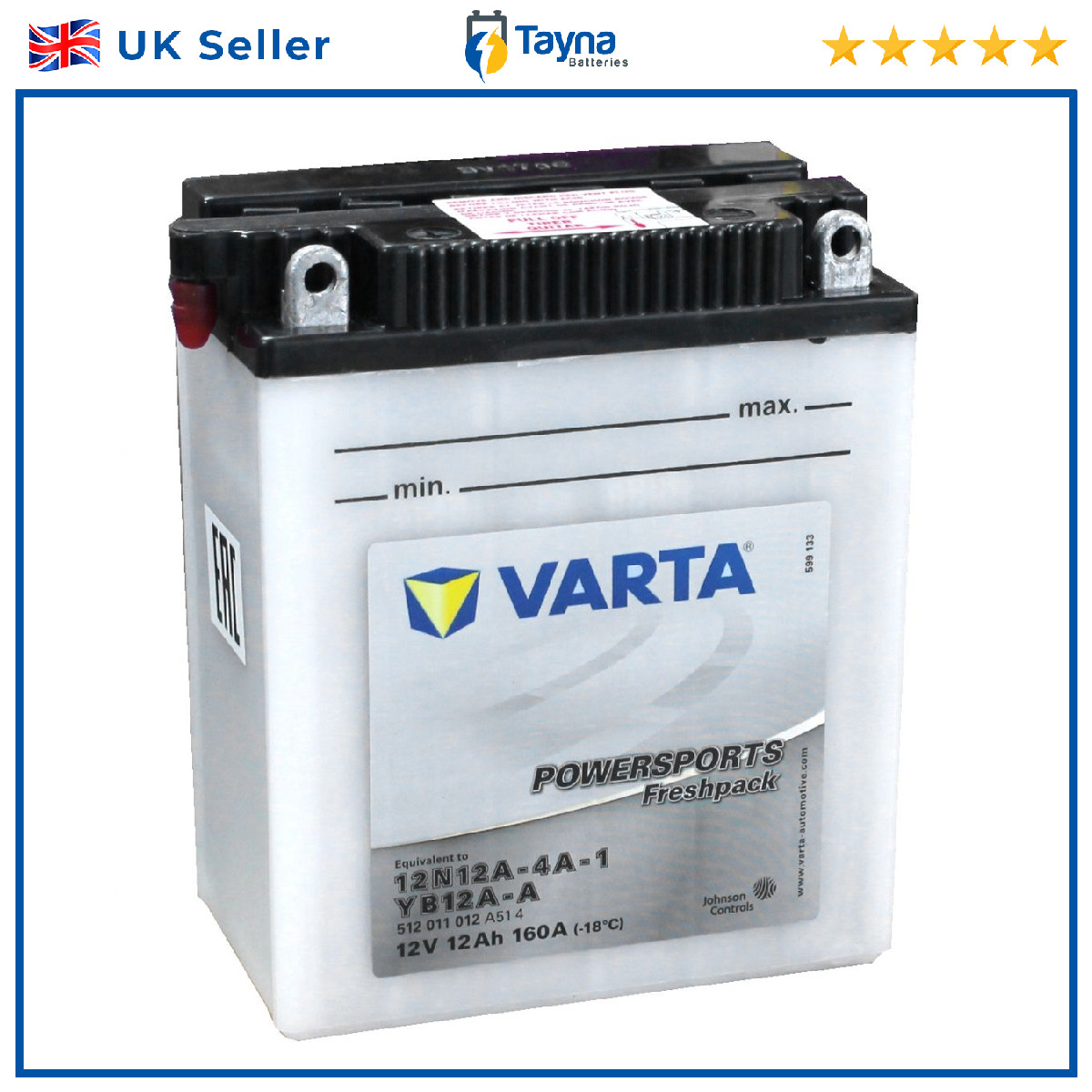 Motorcycle Battery Bike Motorbike 512011012A514 Varta