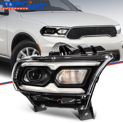 Right Side For 2021-2024 Dodge Durango Black Housing Headlight Assembly