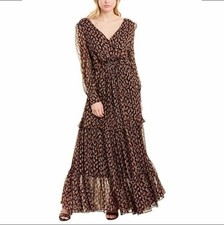 $695 DVF Diane Von Furstenburg Winnie Paisley Black dress maxi Dress Boho