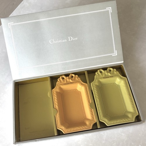 Christian Dior Soap Dish Trinket Pale Blue & Pink Tray ceramic ashtray - Picture 2 of 9