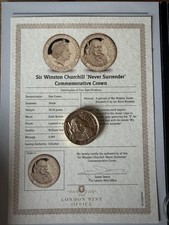 2015 Churchill Never Surrender Gold Crown & Battle of Britain 75th Medal Album