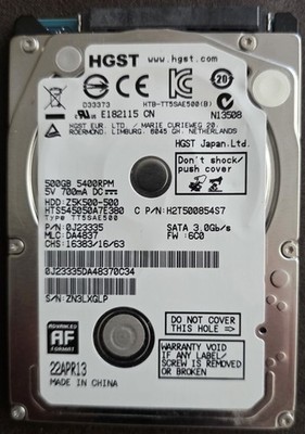 HGST Hitachi Travelstar Z5K500 500GB 2,5'' HDD SATA 3Gb/s 5400RPM 7mm