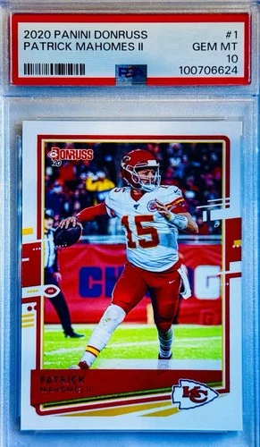 🔥 Patrick Mahomes 2020 Panini Donruss Optic Football Card #1 Graded - PSA 10