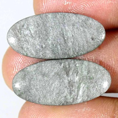 21.70Cts Natural Sheen Silver Obsidian Oval Pair Cabochon Loose Gemstone