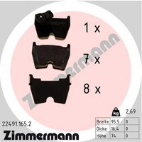 Zimmermann BremsbeläGe Bremsbelegsatz Vorne System Brembo FüR Audi Q3 TT