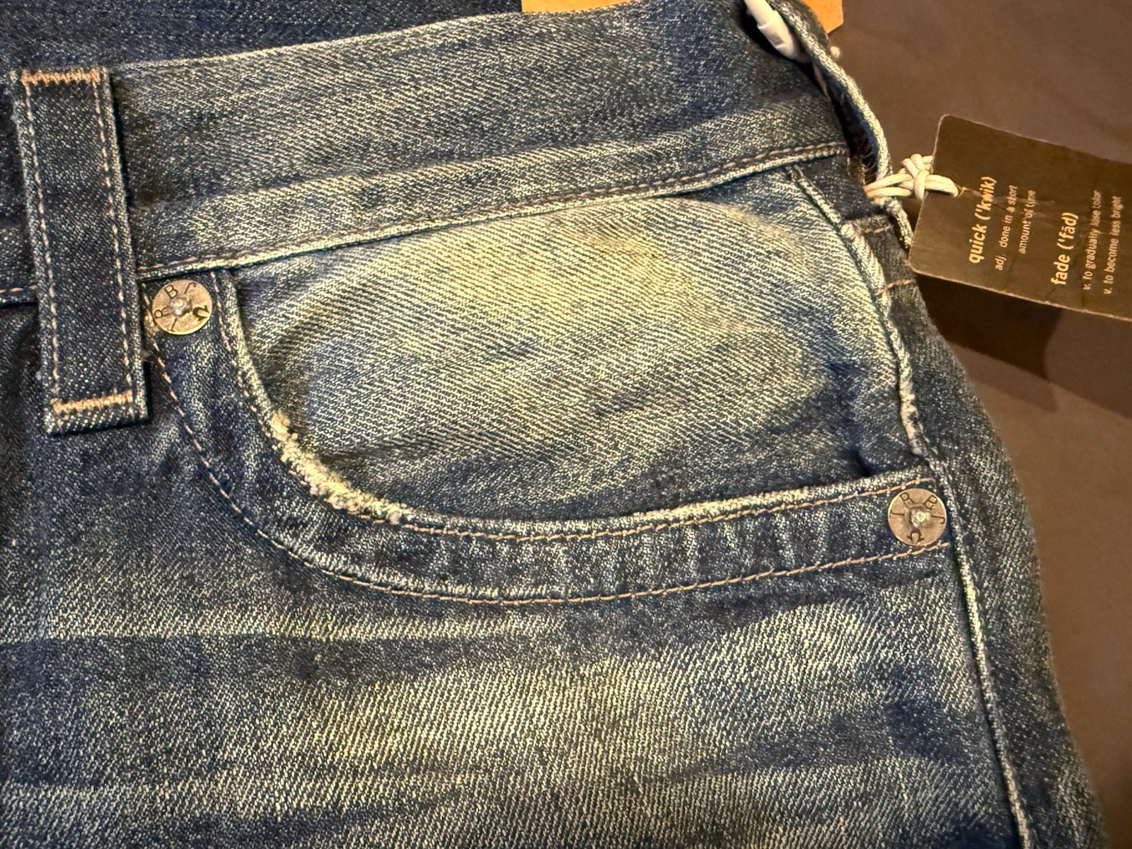 NWT $228 True Religion Dean Modern Dapered Jeans Quick Fade Denim 32 X 32 USA thumbnail 14