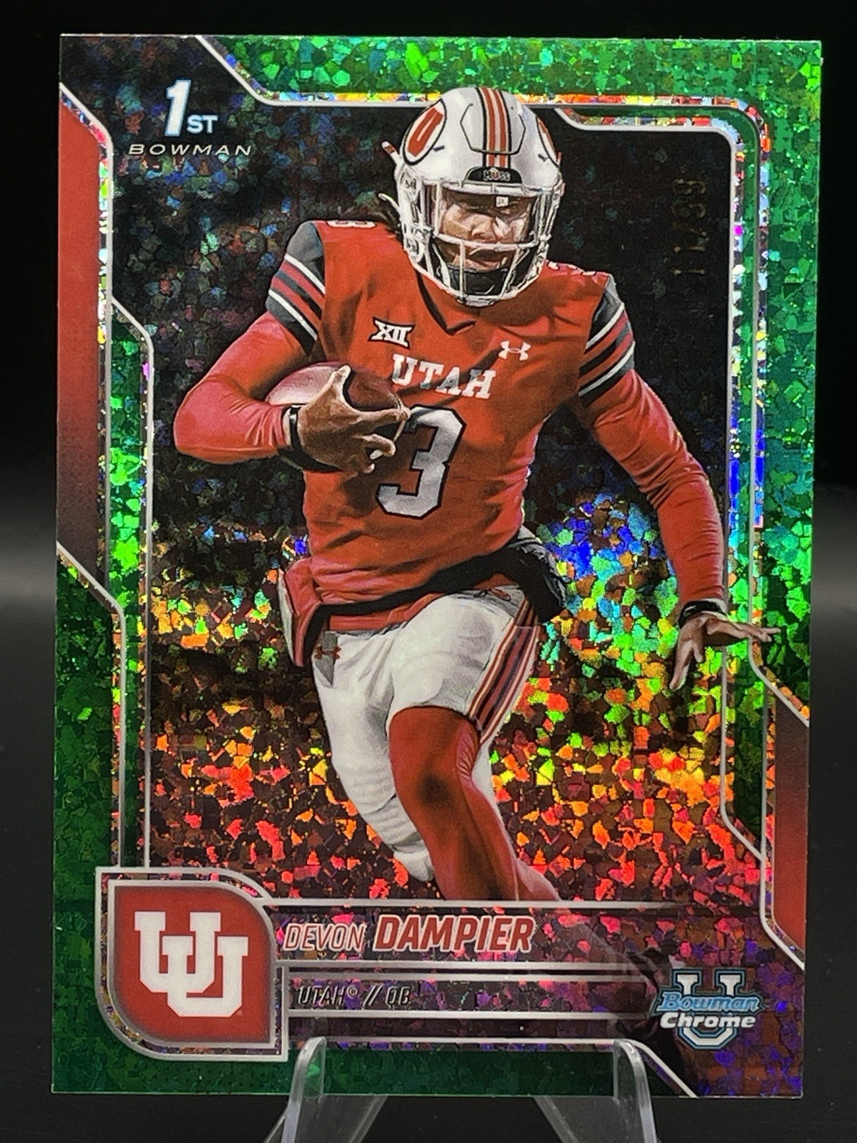 2025 Bowman Chrome U - Devon Dampier #3, Green Mini-Diamonds, 11/99