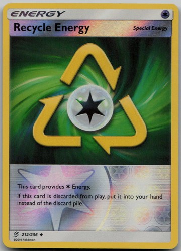 Recycle Energy Reverse Holofoil 212/236 Uncommon SM - Unified Minds LP Pokemon