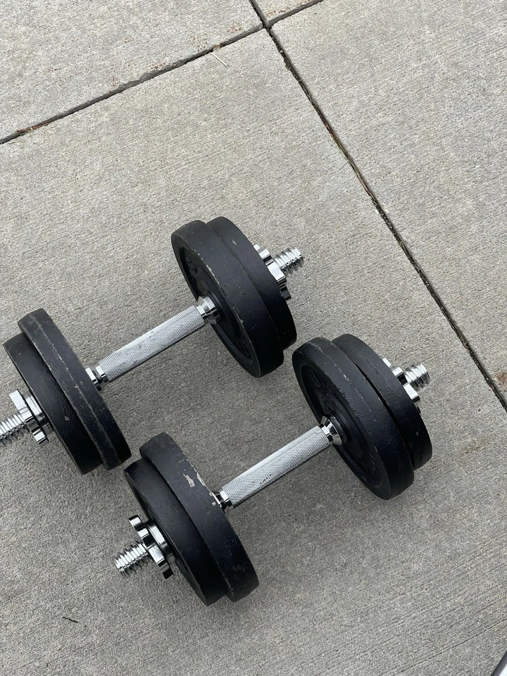 🏋️ Conjunto de halteres ajustáveis – 30 libras no total (par) - Imagem 2 de 4