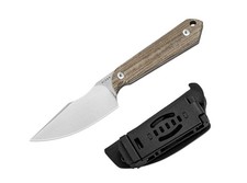 KIZER Mini Harpoon AEB-L Brown Micarta Full-Tang Messer Outdoor EDC Kydex Braun