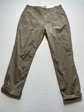 Liz Claiborne Valerie Womens Brown Crop Mid Rise Pants Cotton Blend Size 6 NWT