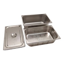 Stainless Steel Lab Bath Pan & Strainer, 20.75 x 12.75 x 7.5in, 6.5in Fill