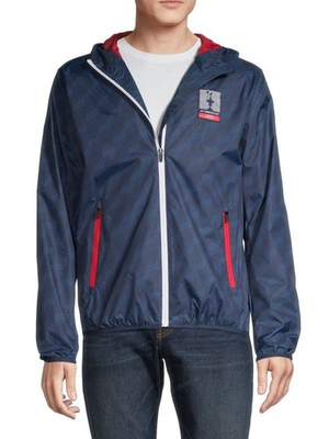 #ad Prada North Sail Windbreaker Jacket with Hood Navy Blue Large Fast Shipping $89.99
