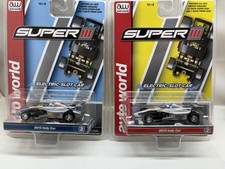 2 Auto World FREE SHIP 2014 Indy Cars 1 And 2 Silver SC413 HO Slot Car