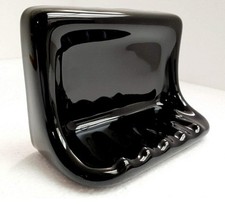 Black Ceramic Soap Dish Tray Shower Bathtub V...