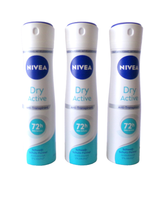 5X Nivea Dry Active Deodorant Deo Spray 72H Schutz 0% Nivea, Dry Frische, Dual