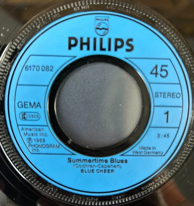 BLUE CHEER 'SUMMERTIME BLUES' 7'' SINGLE PHILIPS RECORDS 6170-082 1981 - Image 3 of 4