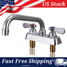 4" Center Deck-Mounted Commercial Grade Faucet, Brass, 8" Swivel Spout