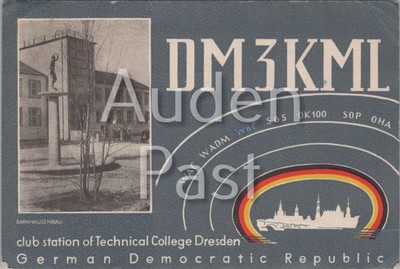 Vintage QSL Postkarte DM3KML Technische Hochschule Dresden DDR