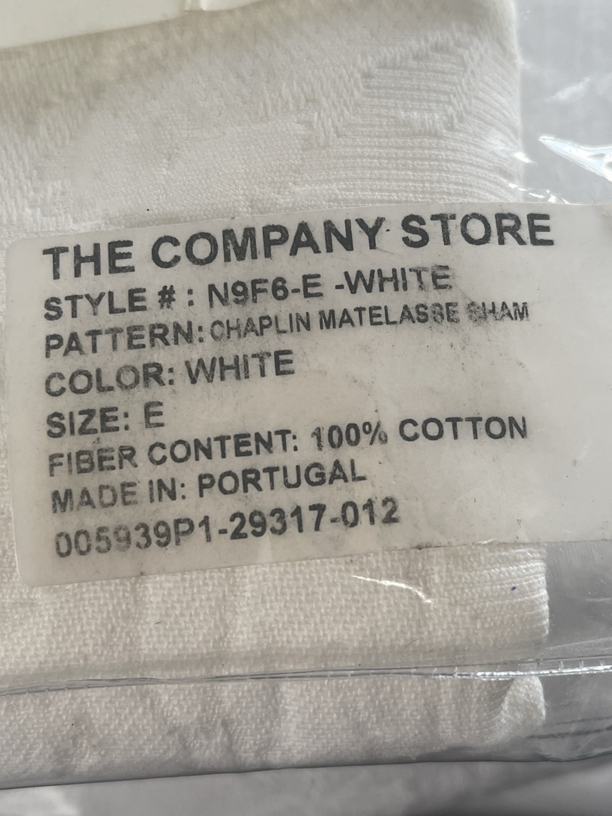 THE COMPANY STORE Chaplin Matelasse Sham 100% Cotton Embossed Sz E (27x27) Set 2