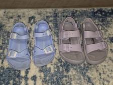 2 pairs of Birkenstocks- Kids Strappy Sandals US 9 EU 27 Blue Purple Adjustable