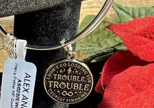 NEW Alex  Ani    Harry Potter  I Dont Go Looking For Trouble  Bangle Bracelet