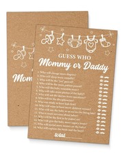 Guess Who Mommy or Daddy Baby Shower Game, Funny Baby Shower Games for Girl or B