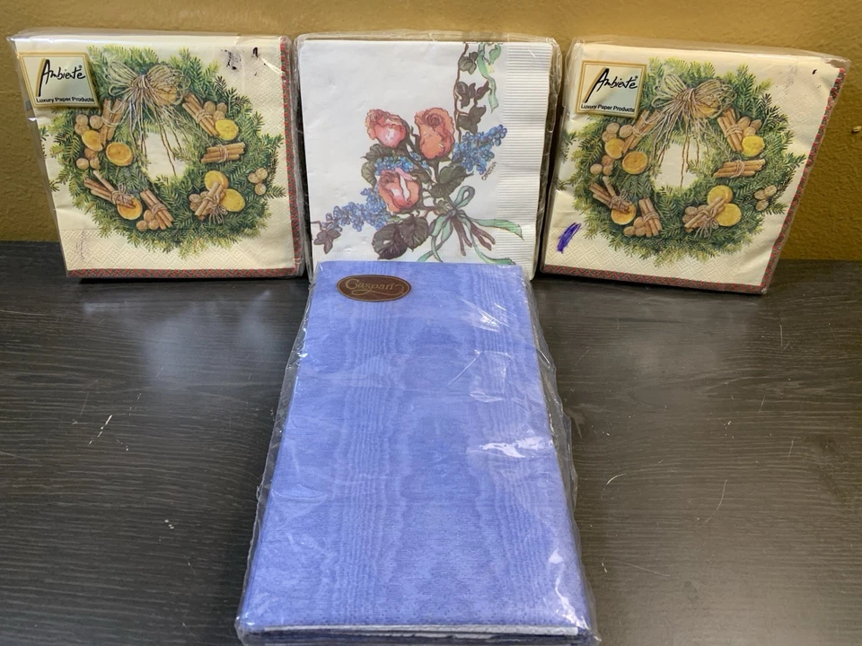 Vintage Caspari Potpourri Press Ambiente Lot Of 4 Packs Napkins Floral Art - Image 2 of 4