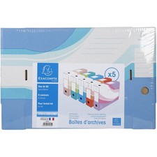 Set de 5 boîtes d'archivage en couleur kraft - Exacompta