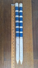 Vintage Replacement Garton Wood Croquet Sticks Pegs 20 " White  Blue