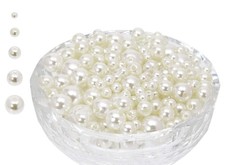 Shapenty 4mm 6mm 8mm 10mm 12mm White Round Pearls Beads Loose Spacer Beads fo...