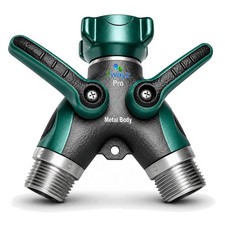 Hose Splitter 2 Way Heavy Duty Outdoor Faucet and Garden Connector Water Spi...