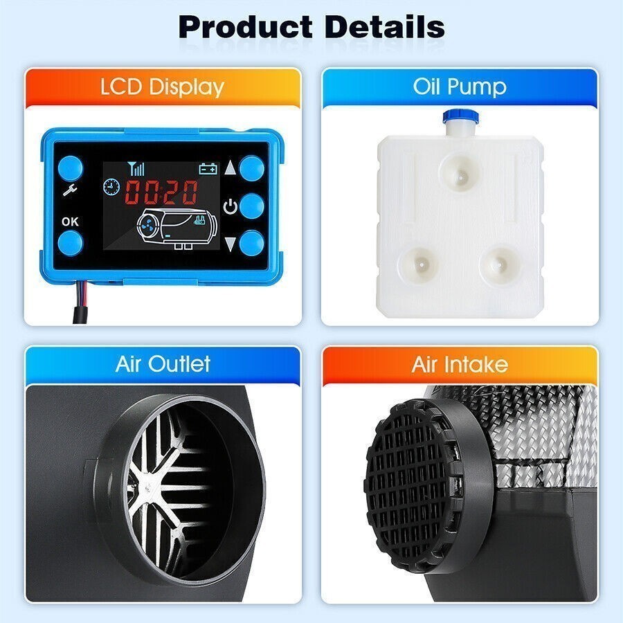 12/24V 5KW Diesel Air Heater Bluetooth APP & LCD Thermostat Caravan Motorhome RV — image 16