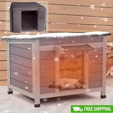 Weather Resistant Insulated Cat Shelter Outdoor Indoor Multi-Use Heated House