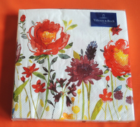 20 Servietten Blumen Gemalt Viele Bunt Angebot 1 Packung OVP IHR