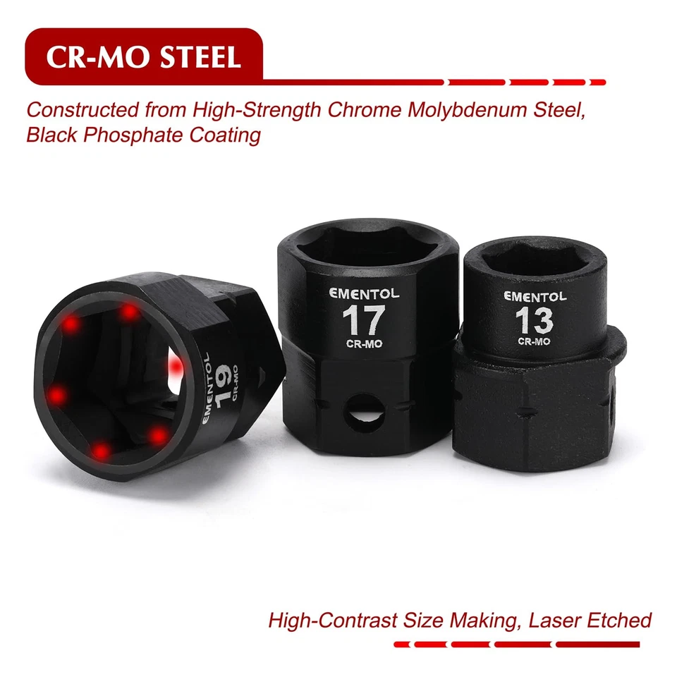 15PCS 1/2" Drive Low Profile Nano Impact Socket Set, 1/2-Inch Drive stubby so... - Image 4 of 4