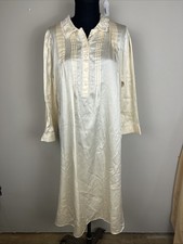 Barbizon Ivory Extra Large Nightgown Lace Detail Embroidered Collar Granny Core